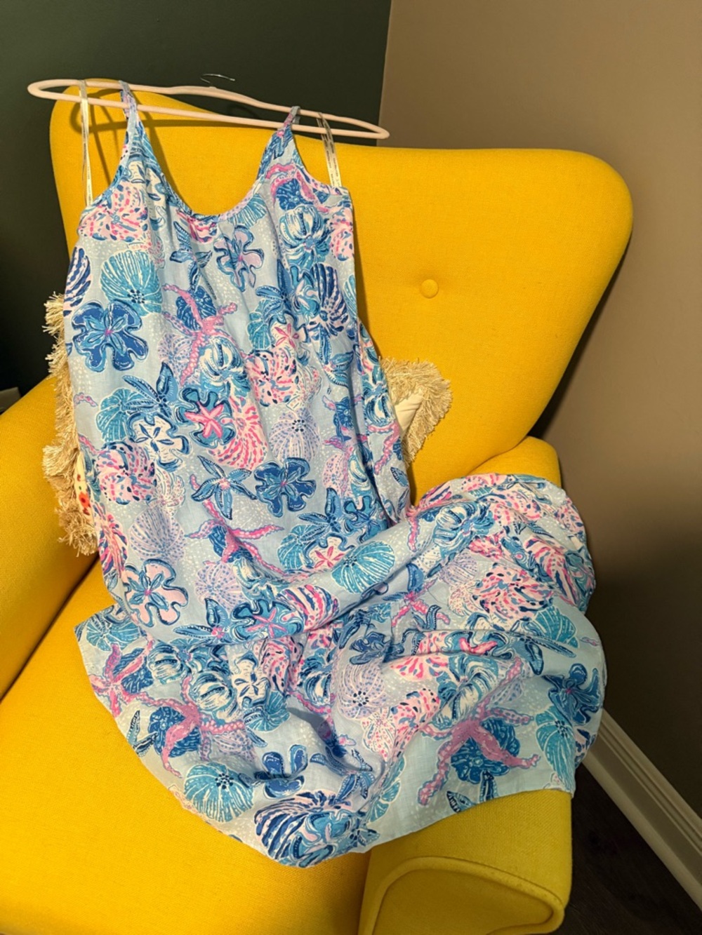 NWT - Lilly Pulitzer Light Blue Floral Seashell midi dress XS